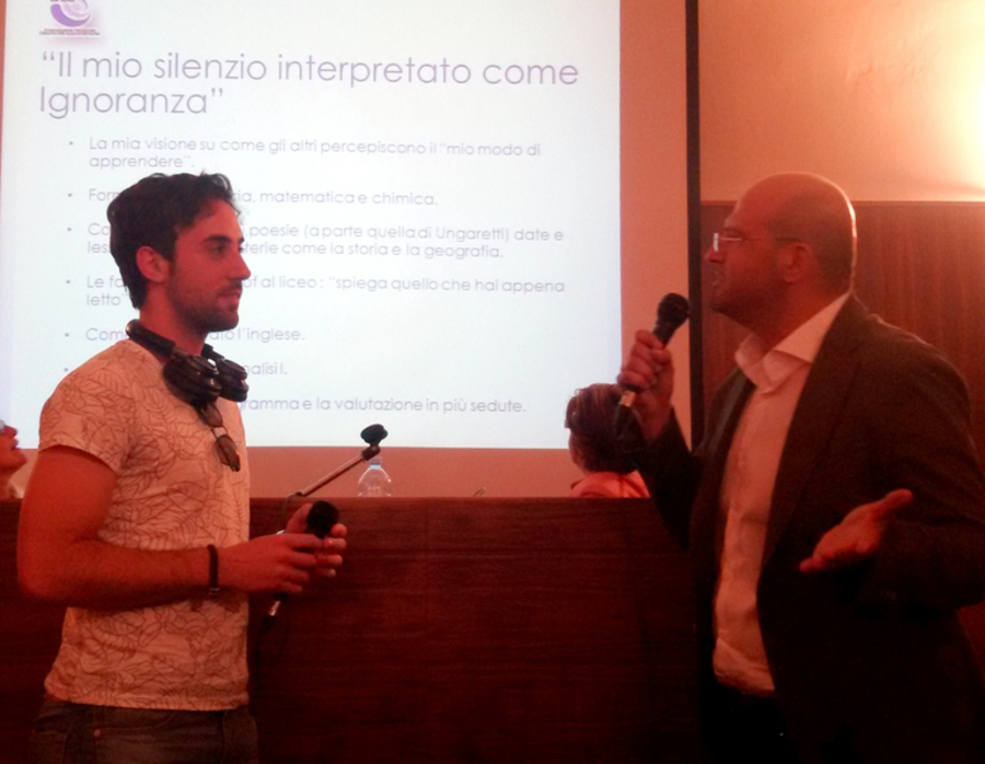 Luca Visaggio con il Dott. Andrea Di Somma, al Convegno sui DSA