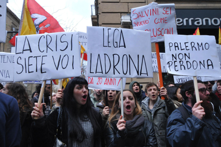 Lega Nord contestata in Sicilia - Foto di Mike Palazzotto.