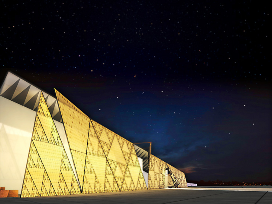 Facciata del Grande Museo Egizio secondo il progetto